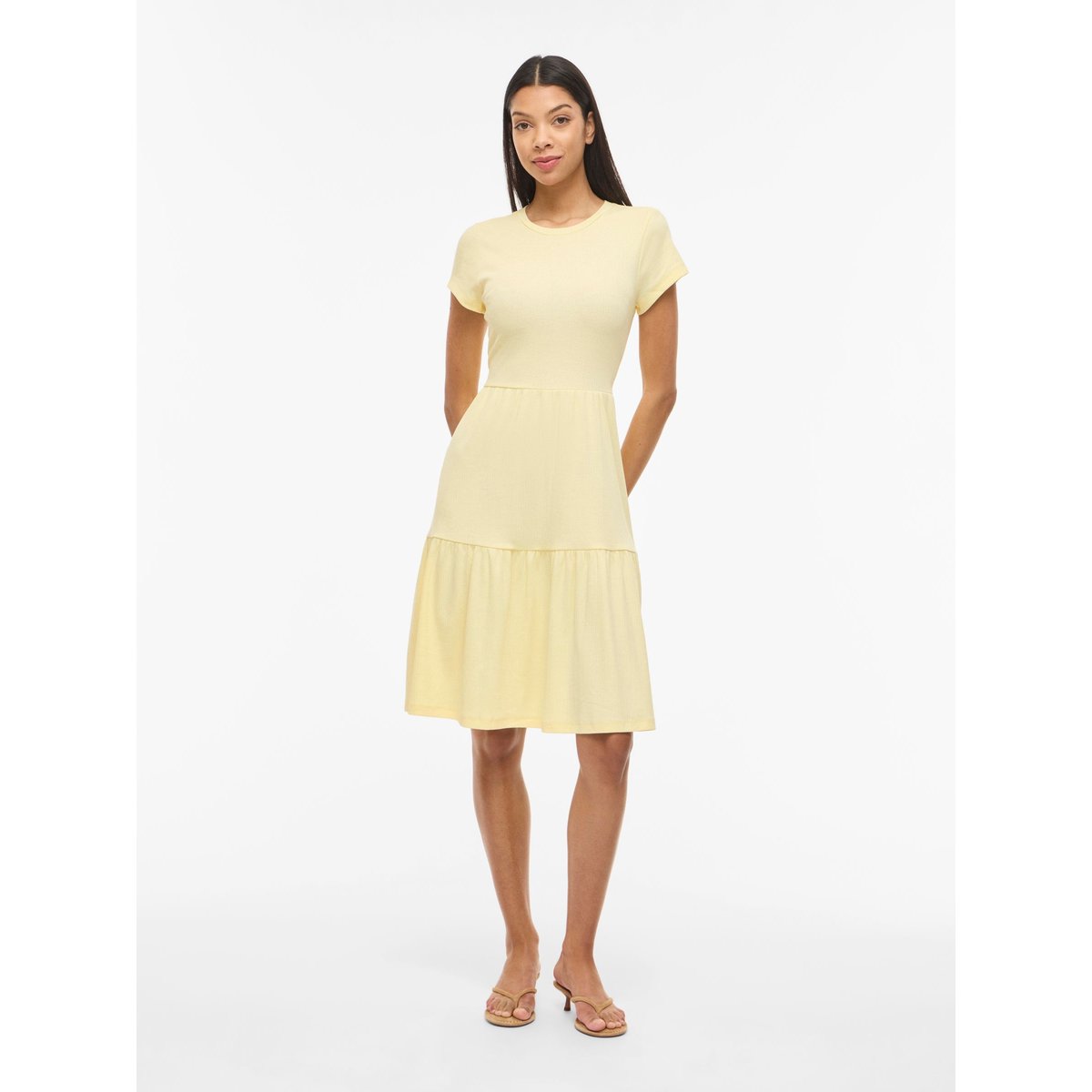 Robe Mi-Longue pastel yellow, VILA