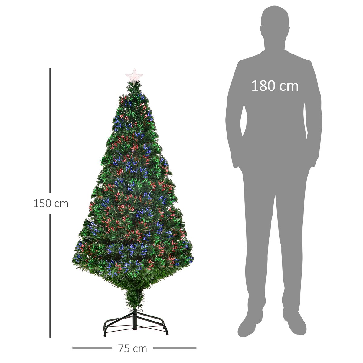 Sapin de Noël PVC Vert vert, HOMCOM