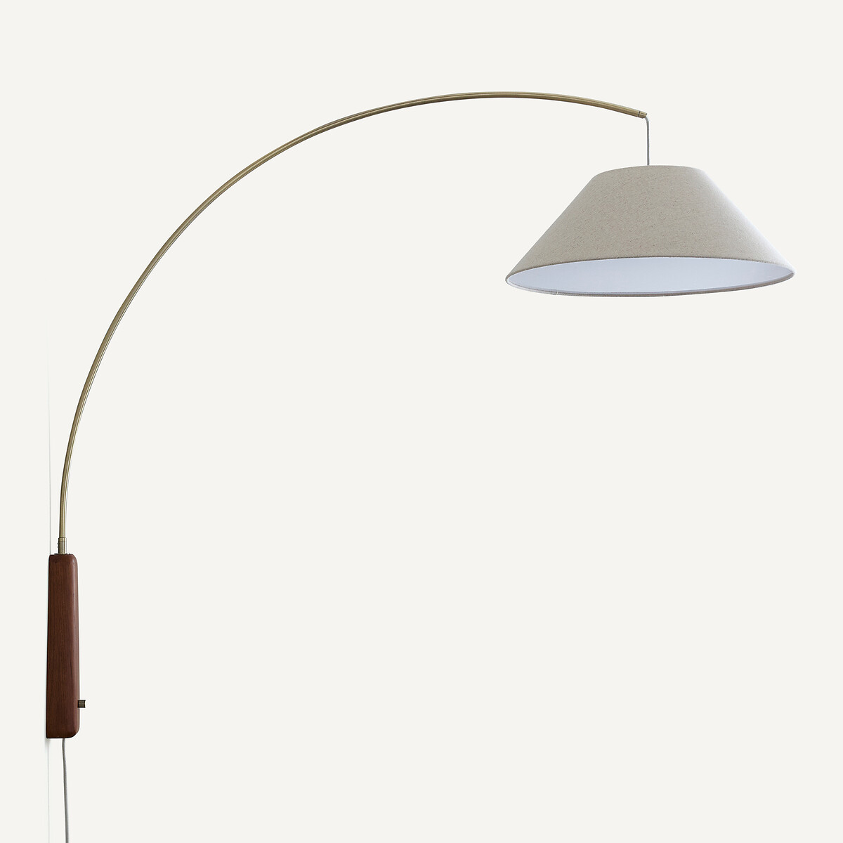 Nestwood Articulated Wall Light in Stained Oak and Linen walnut, AM.PM