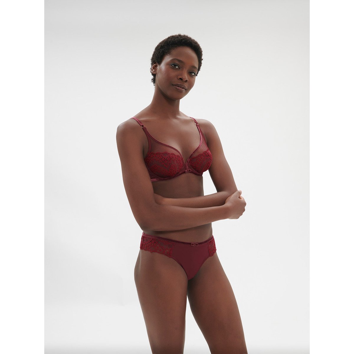 Soutien-gorge avec armature décolleté plongeant, SCÉNARIO rouge, SIMONE PERELE