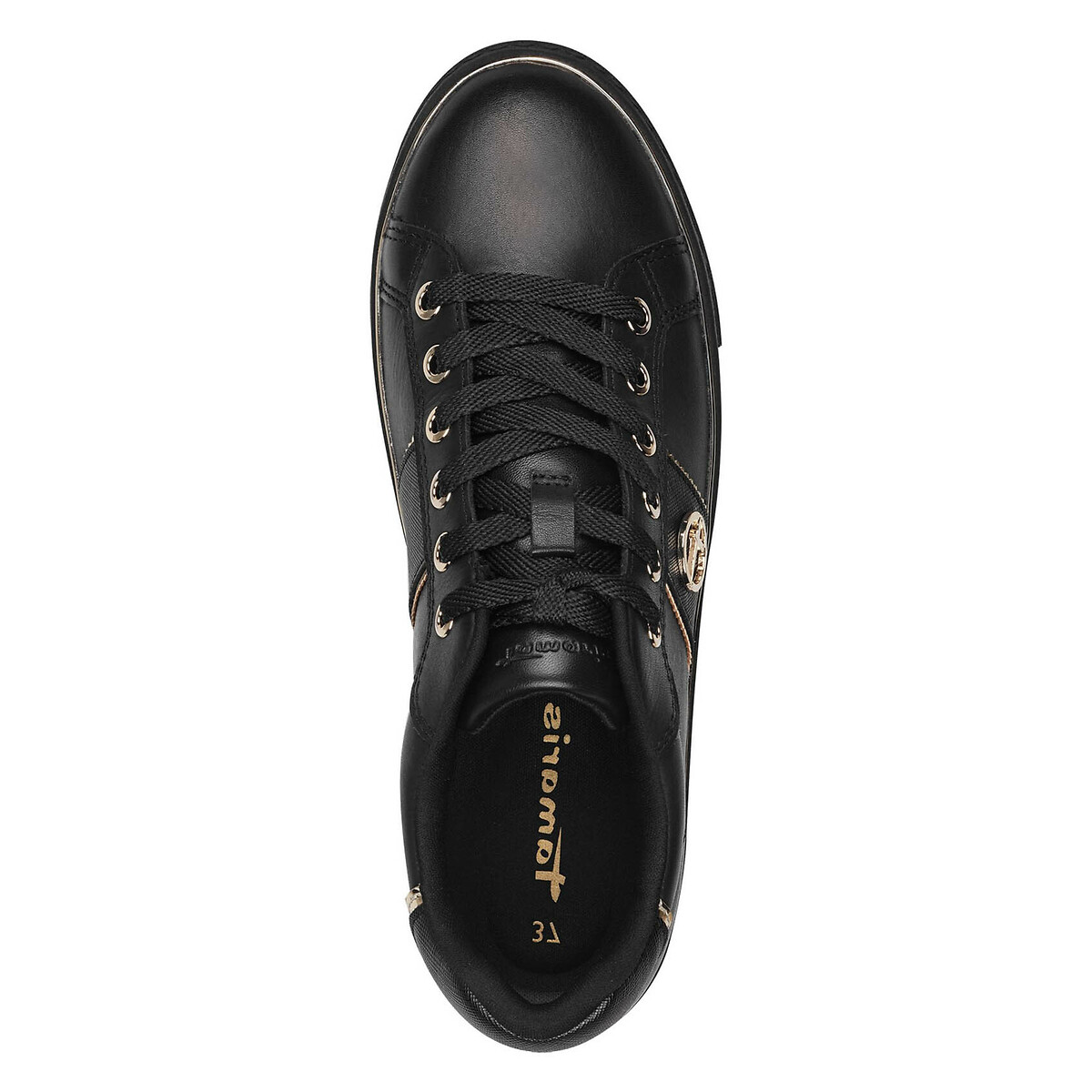 Leather Trainers black, TAMARIS