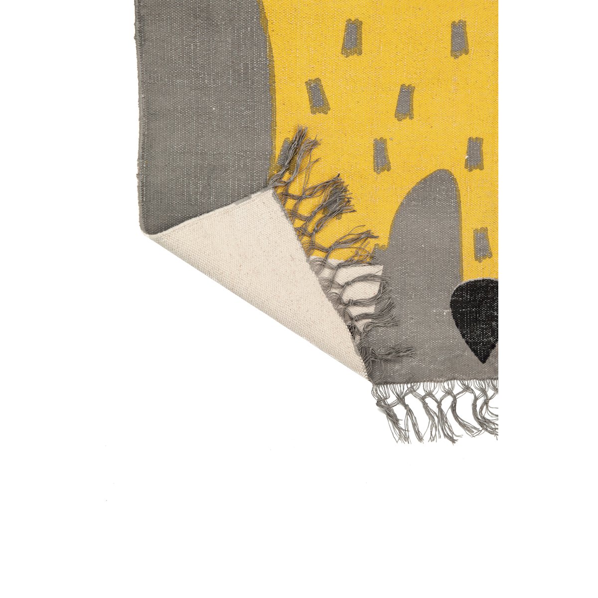 Tapis enfant lion BABA gris/safran, NATTIOT