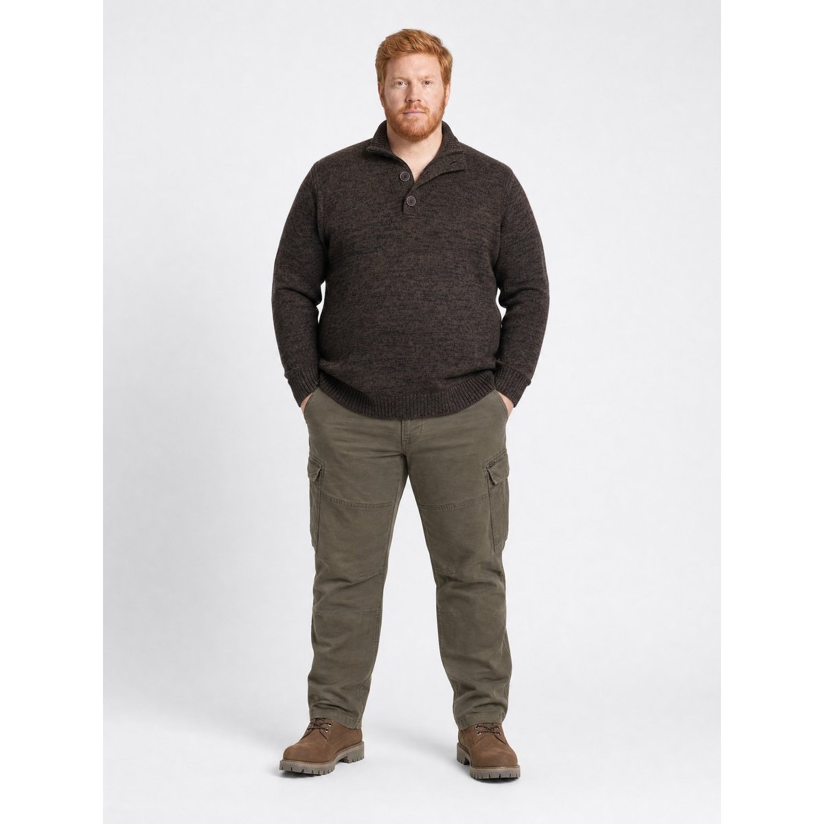 Pantalon cargo coupe droite grandes tailles cooper vert army green, PETROL INDUSTRIES
