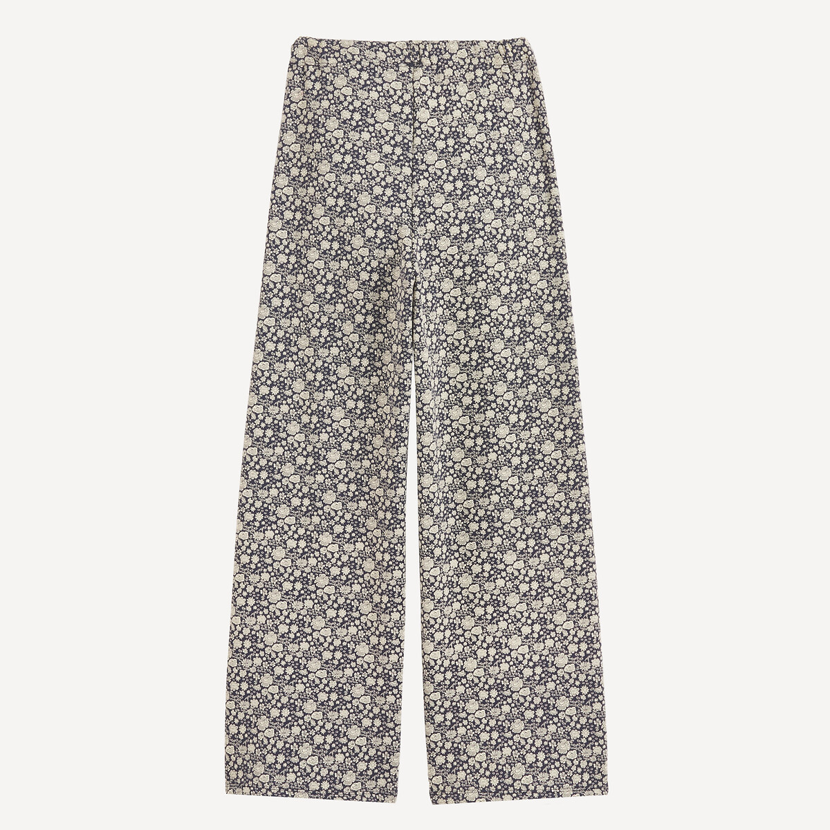 Wijdvallende, warme legging met bloemenmotief, molton bedrukt marine, LA REDOUTE COLLECTIONS