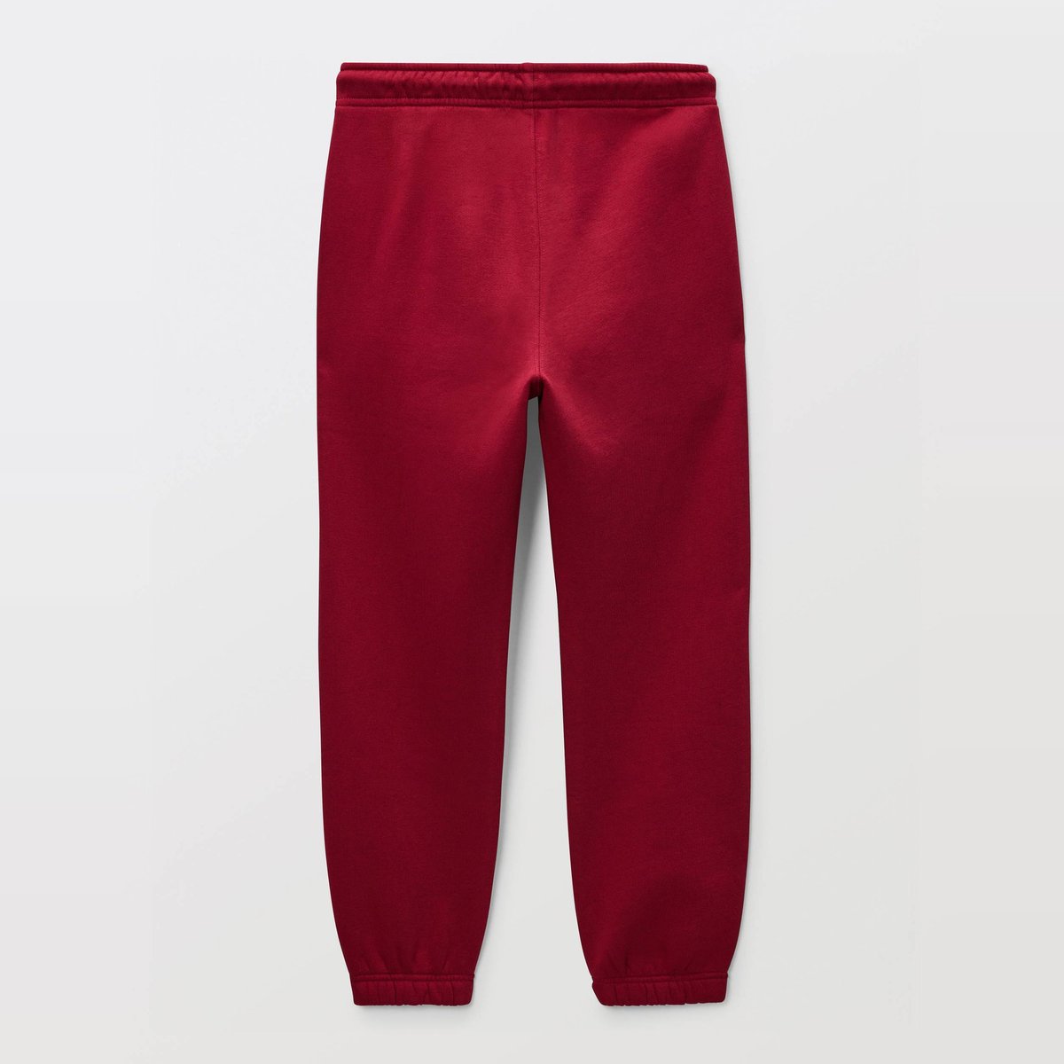 Jogging avec cordon à la taille uni en coton BIO bordeaux, MONOPRIX