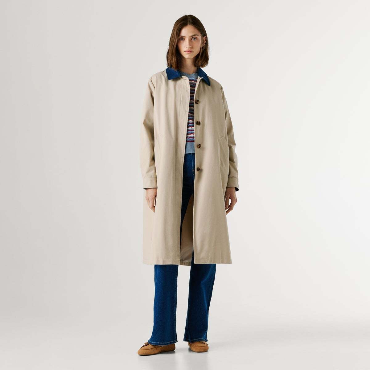 Trench-Coat Avec Col Chemise beige clair, PEPE JEANS