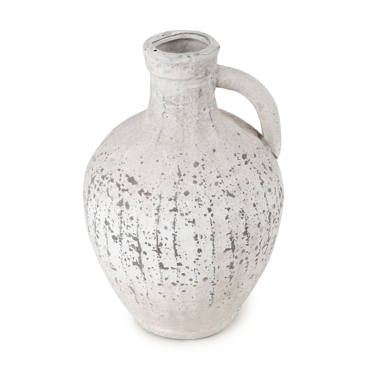 28cm Rustic Stone Bottle Vase with Handle grey, SO'HOME