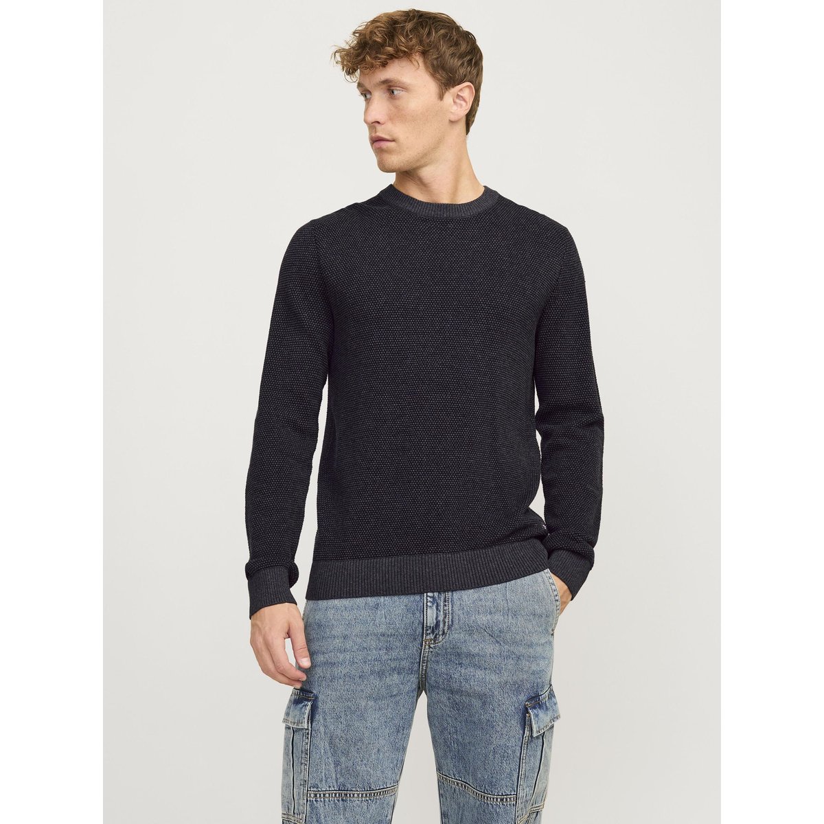 Pull En Maille dark grey melange, JACK & JONES