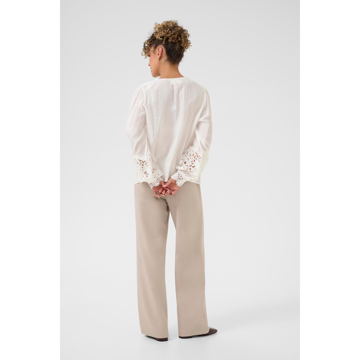 Blouse à manches longues blanc snow white, CREAM