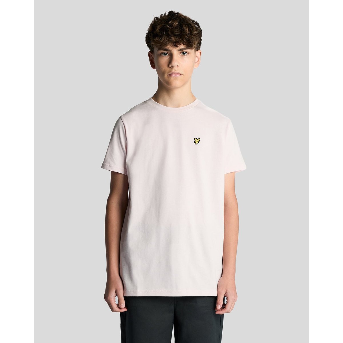 T-shirt en coton col rond rose clair, LYLE & SCOTT