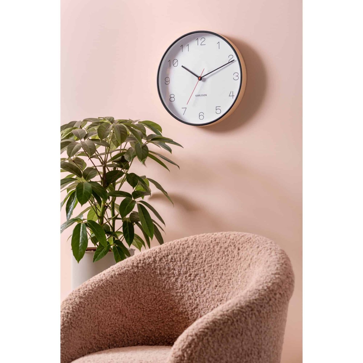 Horloge Murale Bois de bouleau JOY noir, KARLSSON
