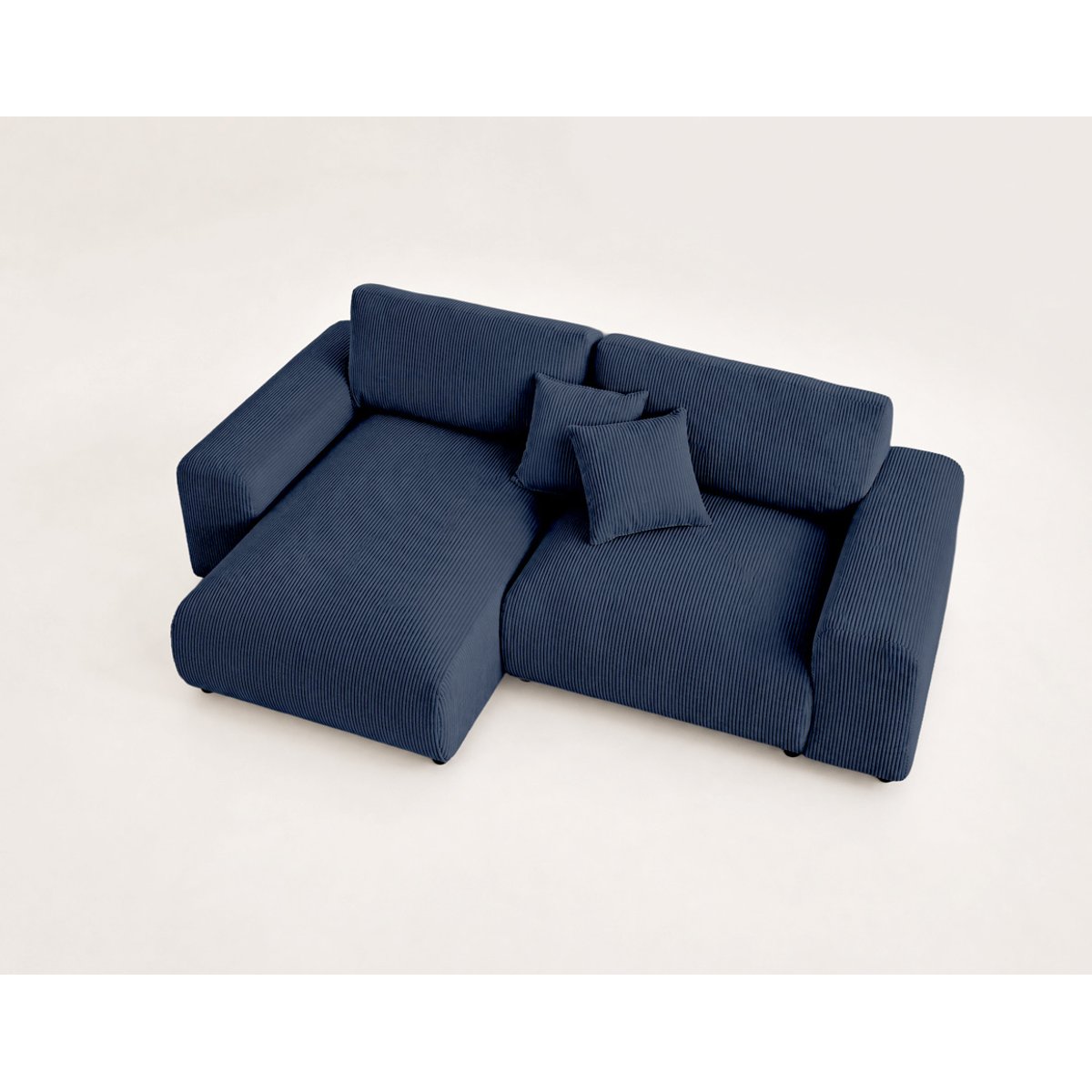 Canapé d'angle réversible 4 places, GARANCE bleu nuit, BEST MOBILIER