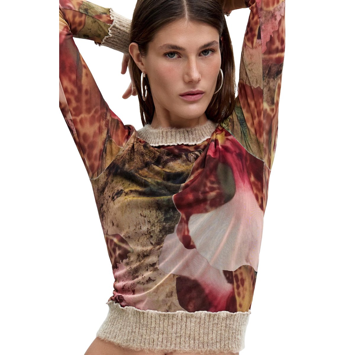 Pull imprimé M. C. Lacroix beige, DESIGUAL