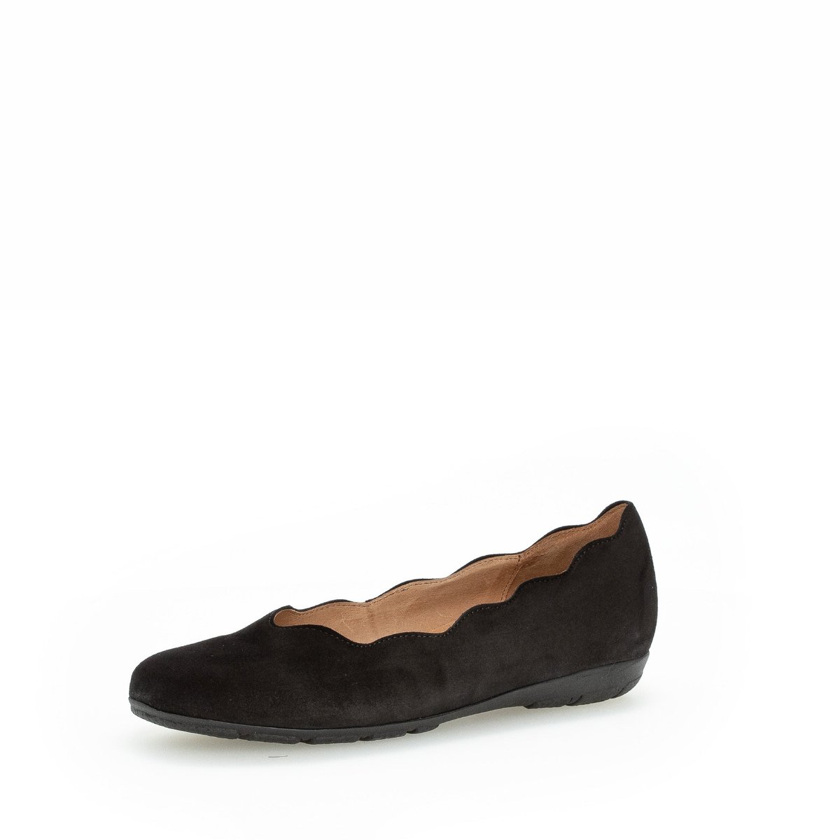 Ballerines en velours à talon décroché noir velours, GABOR