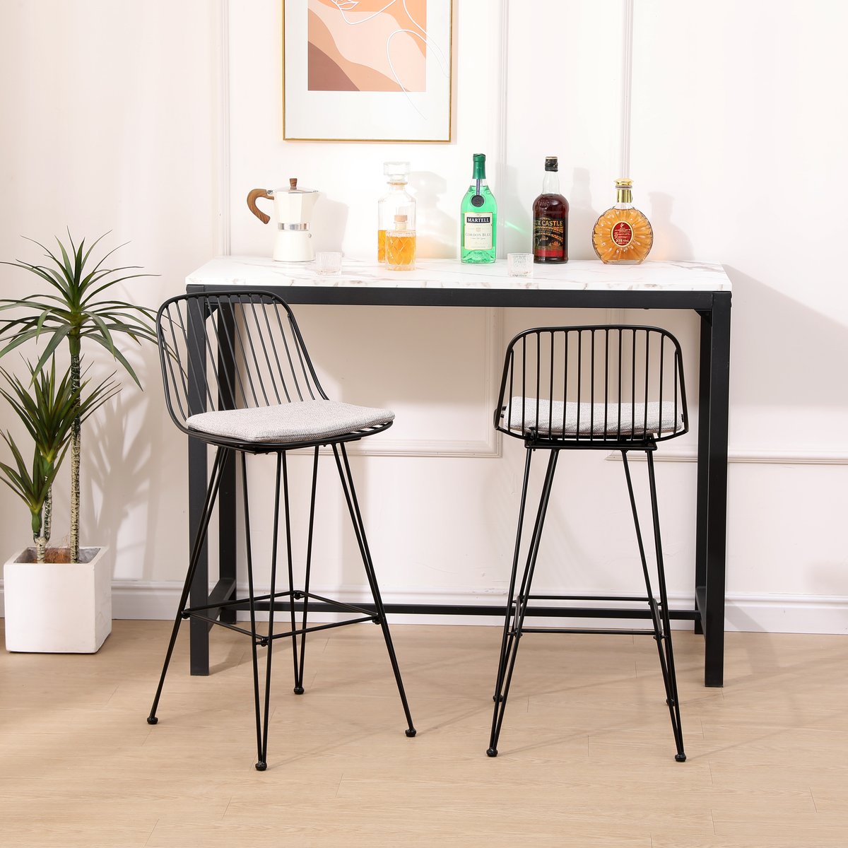 Lot de 2 tabourets industriels, CHESTER gris, NORDLYS