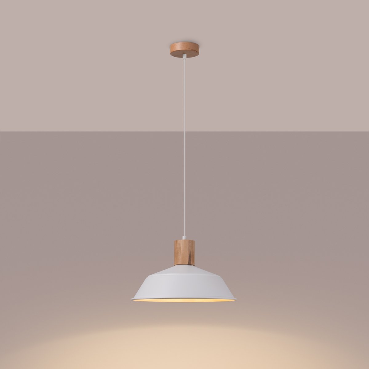 Suspension Acier Blanc E27 1 Fano blanc, EDEN