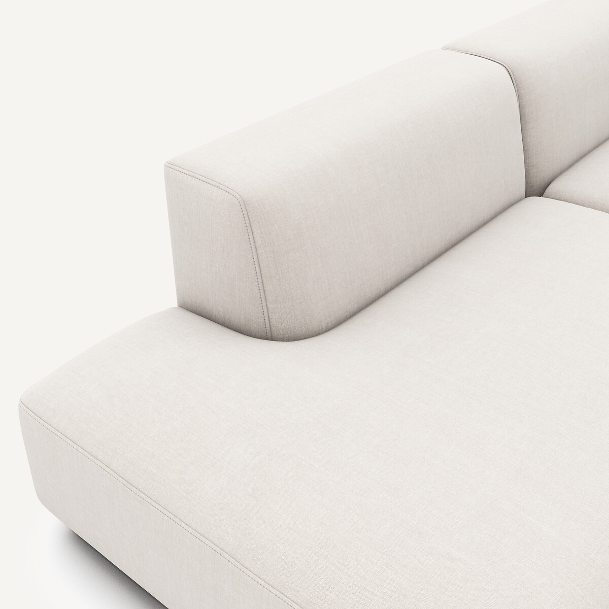 Canapé d'angle droit, en coton et lin, JACOPO beige, AM.PM
