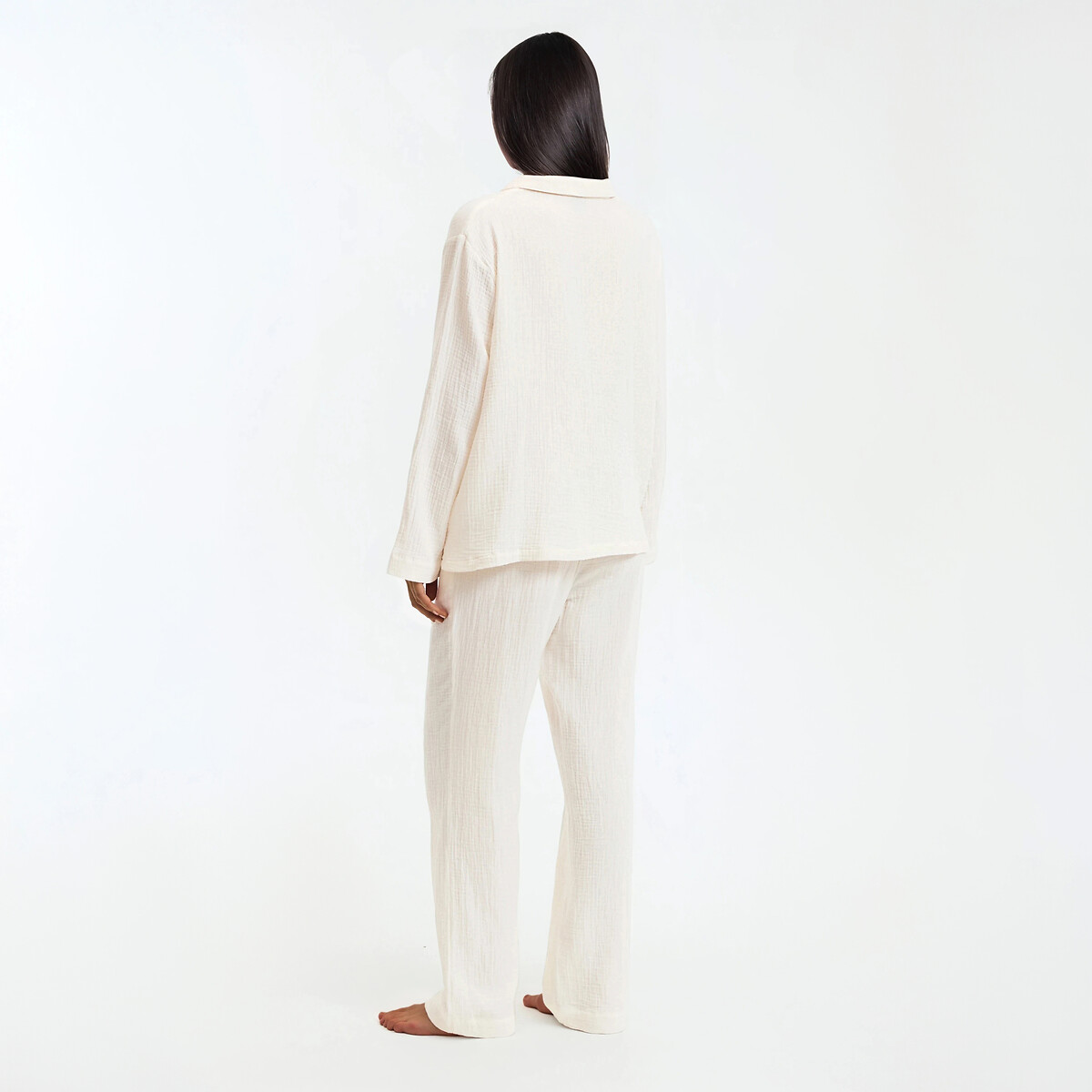 Pijama de gaze de algodão, Signature MARGOT marfim, LA REDOUTE COLLECTIONS