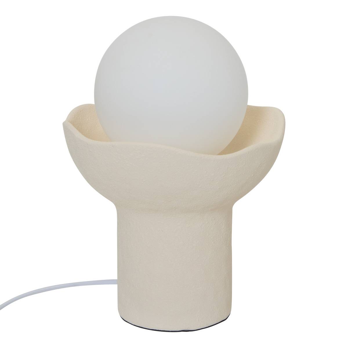 Lampe boule en verre OBINE beige, ATMOSPHERA