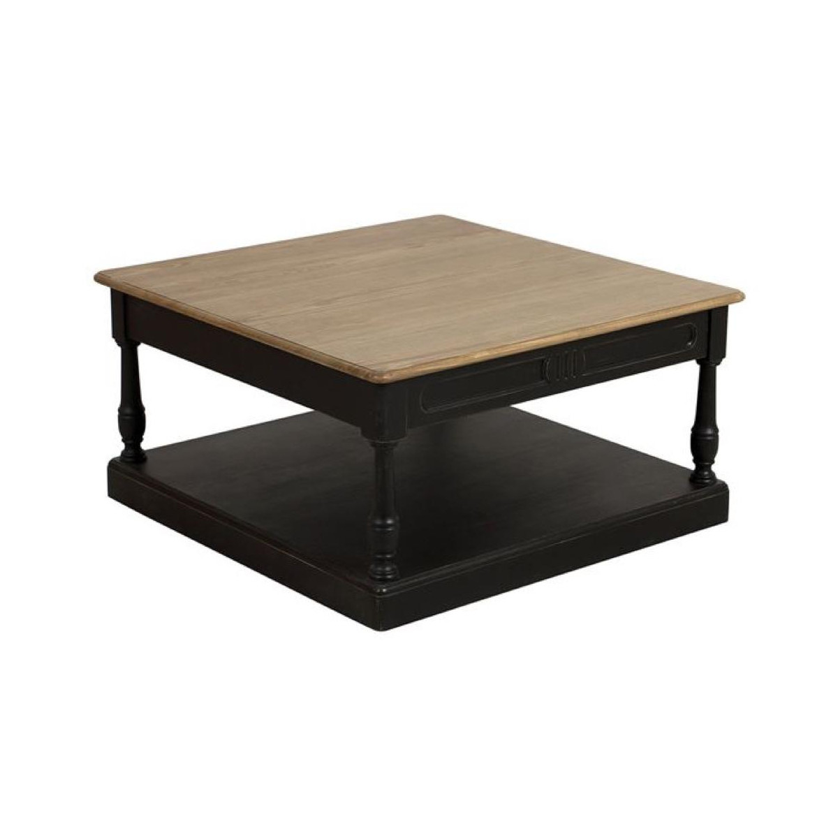 Table basse carrée - MANOIR noir, INTERIOR'S