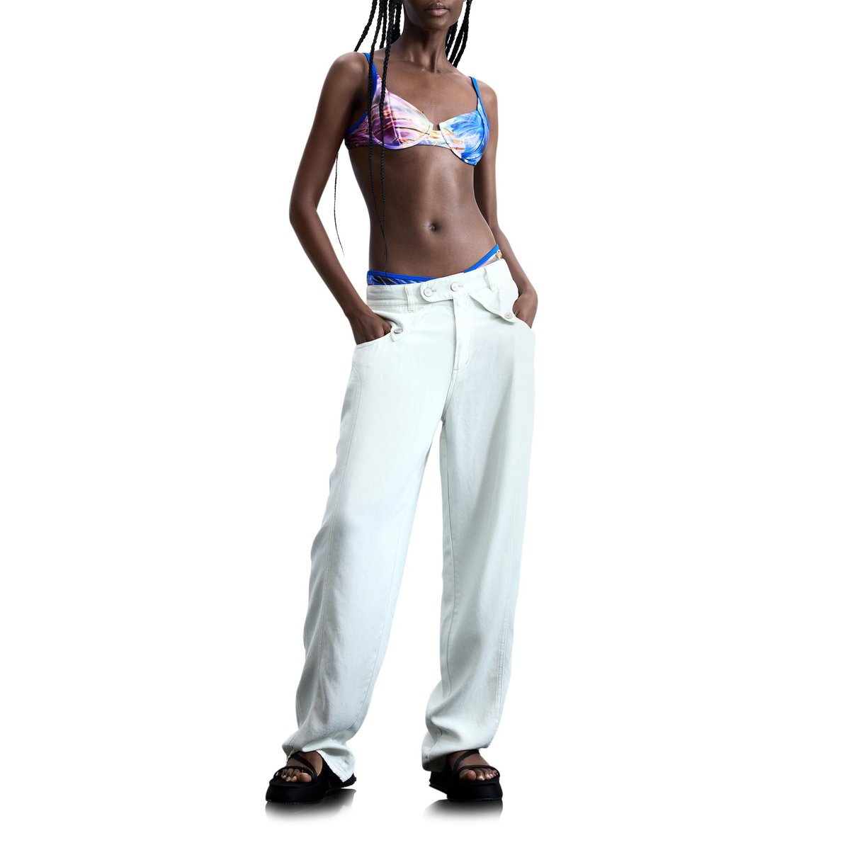 haut de bikini effet brillant bleu, DESIGUAL