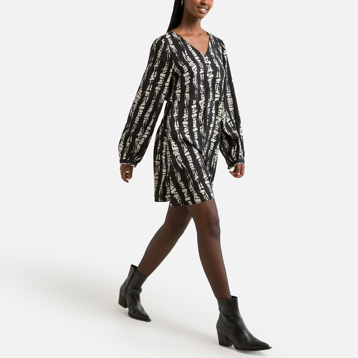 Printed Mini Dress black/white, VERO MODA