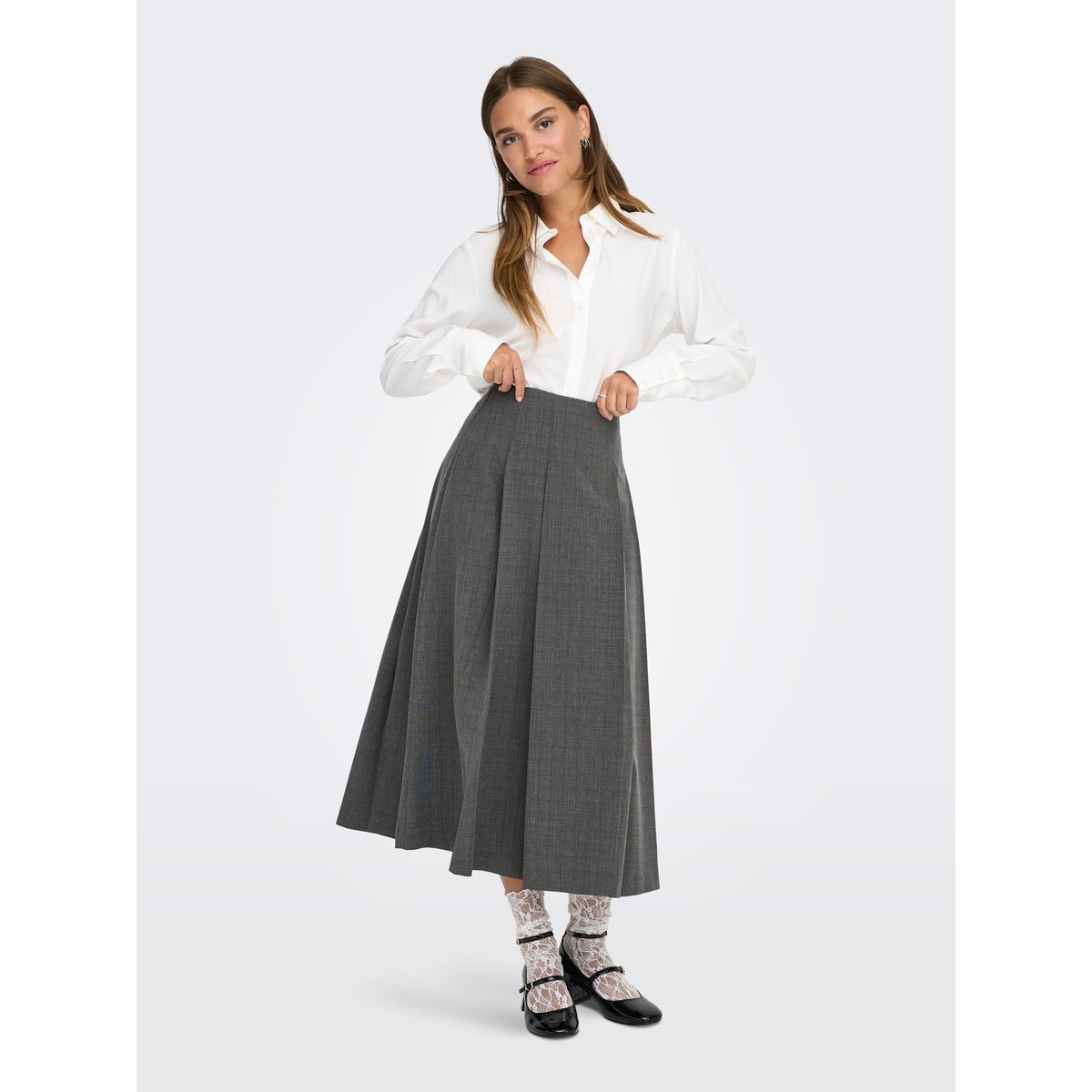 Jupe dark grey melange, ONLY
