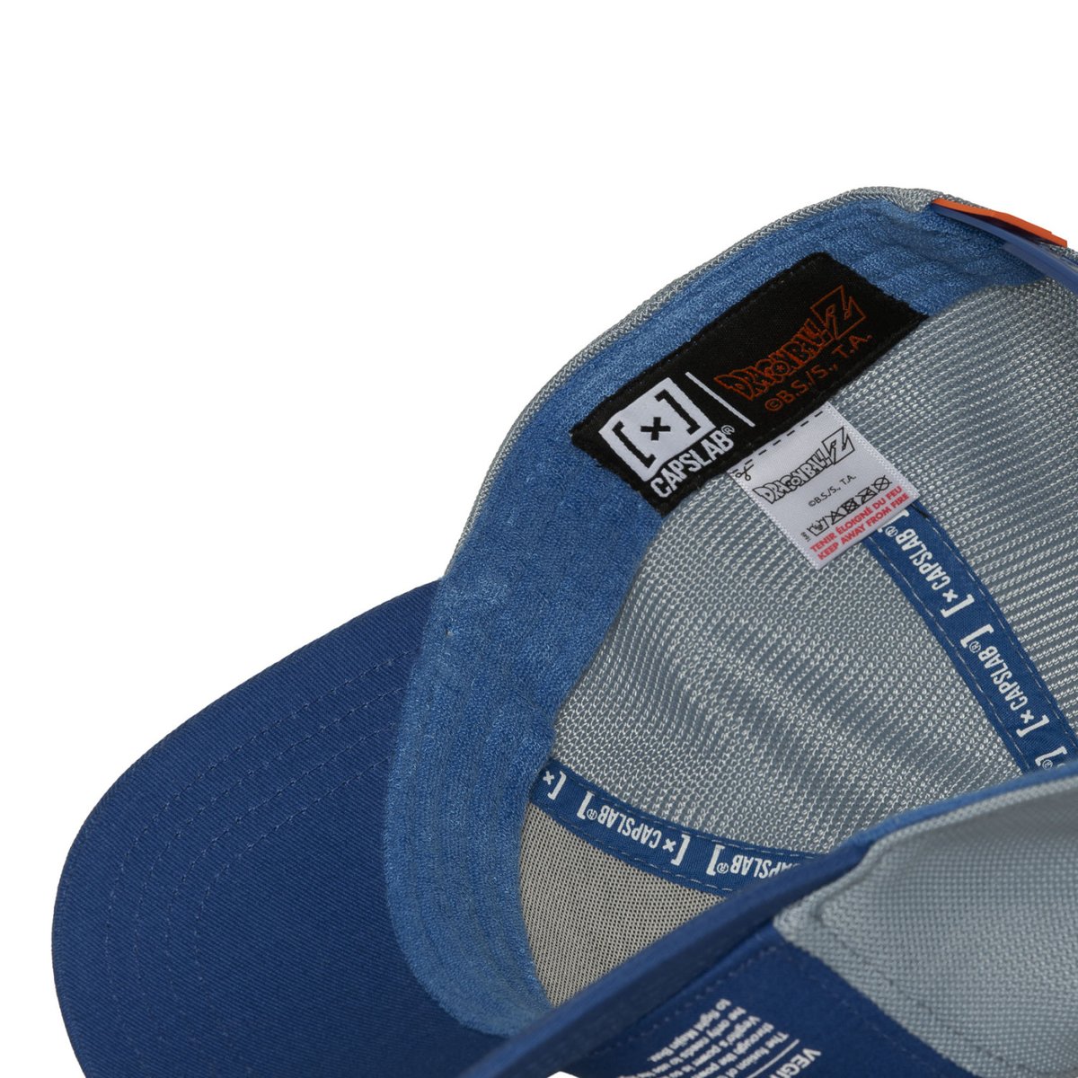 Casquette trucker Dragon Ball Z bleu/blanc/orange, CAPSLAB