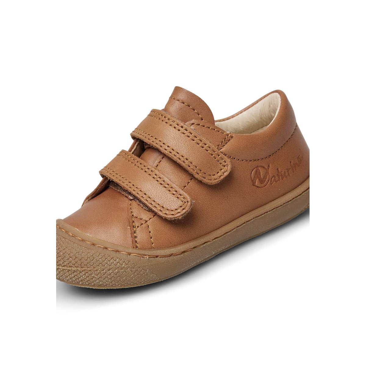 Chaussures premiers pas en cuir COCOON LOW VL cognac, NATURINO