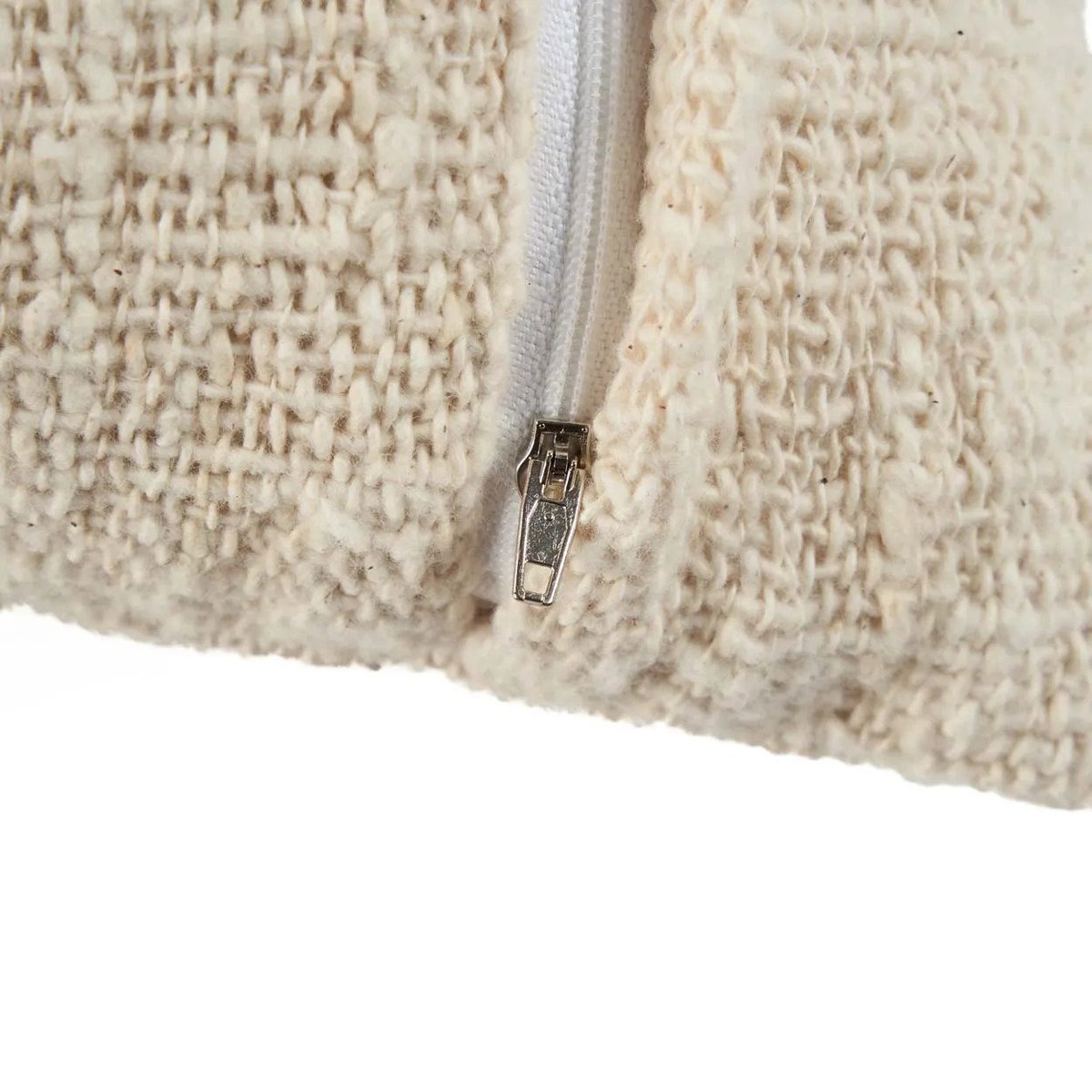 Housse de coussin en coton ISLA PALM blanc beige, BAZAR BIZAR
