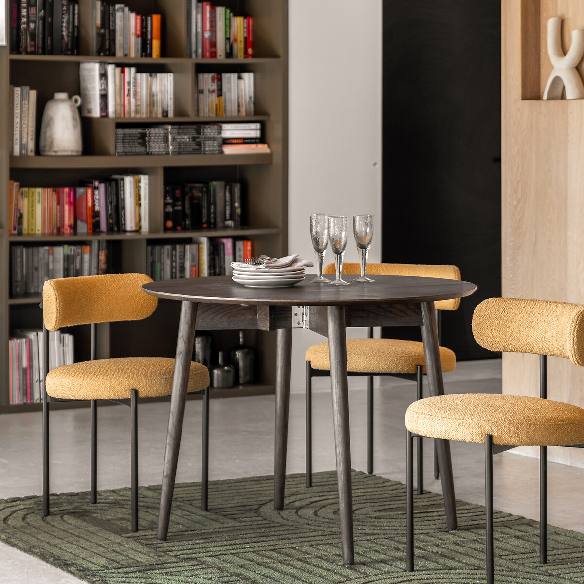 Hale Smoked Oak Round Folding Dining Table (Seats 4) smoked oak, ÉDITÉ