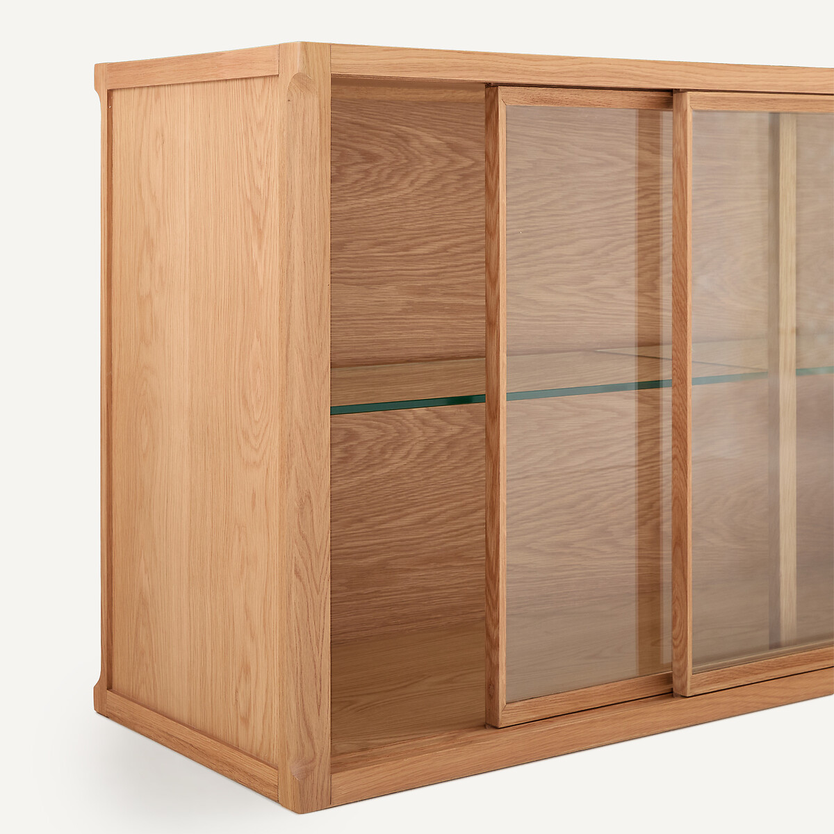 Aparador de vitrina, roble y chapa de madera, IÉNA, diseño de Emmanuel Gallina roble natural, AM.PM X EMMANUEL GALLINA