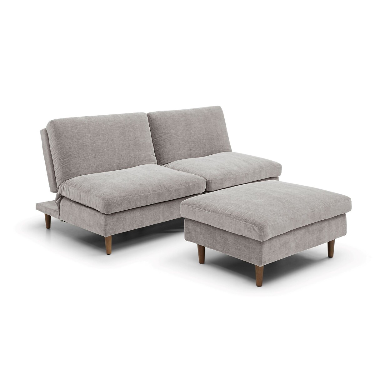 Sawyer Chenille Modular Footstool natural, SO'HOME