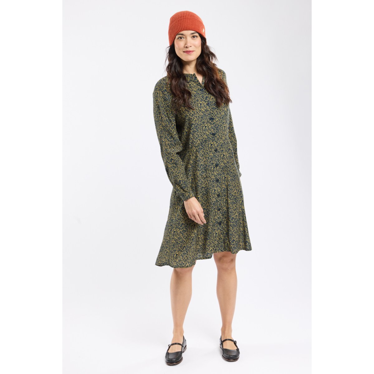 Robe chemise imprimée en Cupro imprimé ombrage, ARMOR-LUX