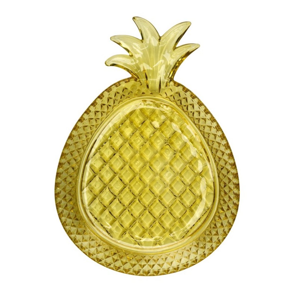 Assiette de service verre ananas jaune, MADAM STOLTZ