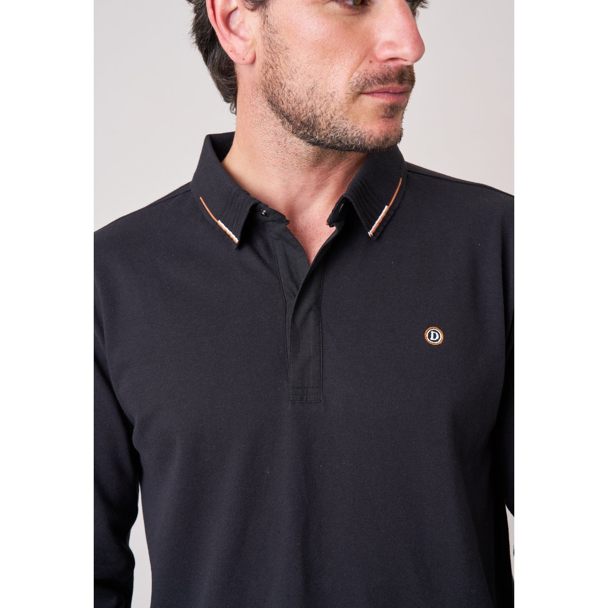 Polo regular homme en coton piqué RAWHIDE black, DEELUXE