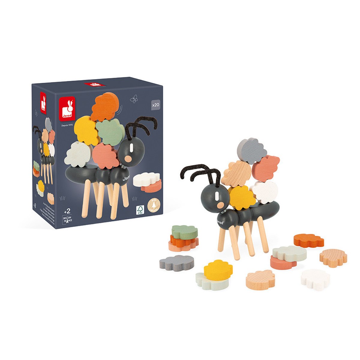 Jeu D'équilibre En Bois Fourmi, Jouet D'éveil multicolore, JANOD