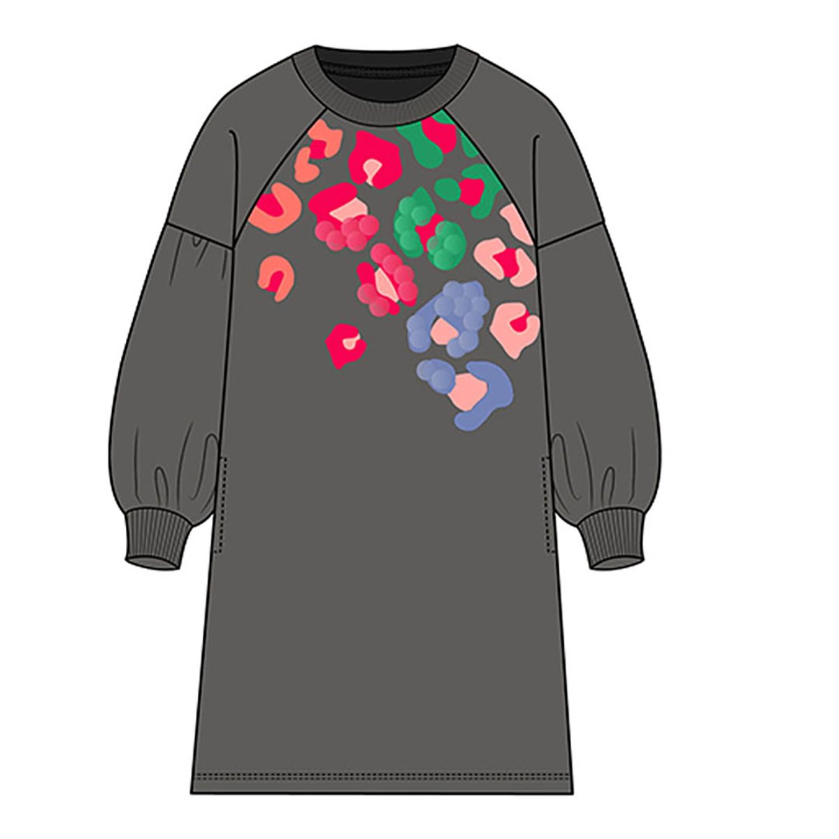 Robe en maille imprimé gris, BOBOLI