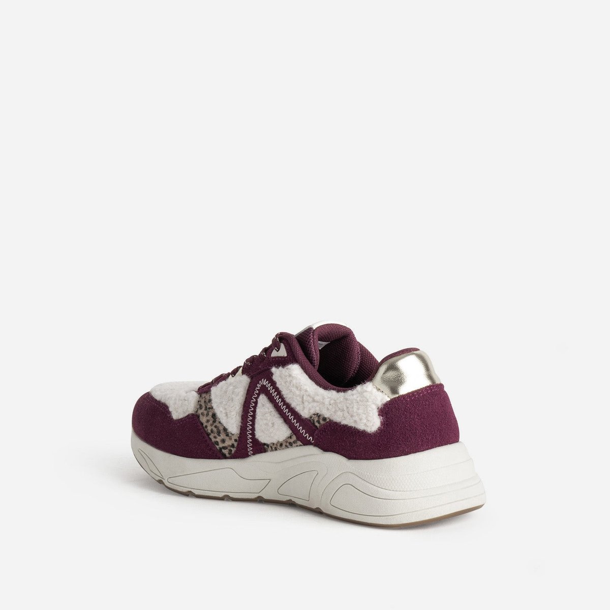 Basket PENDORA. beige/bordeaux, TEXTO