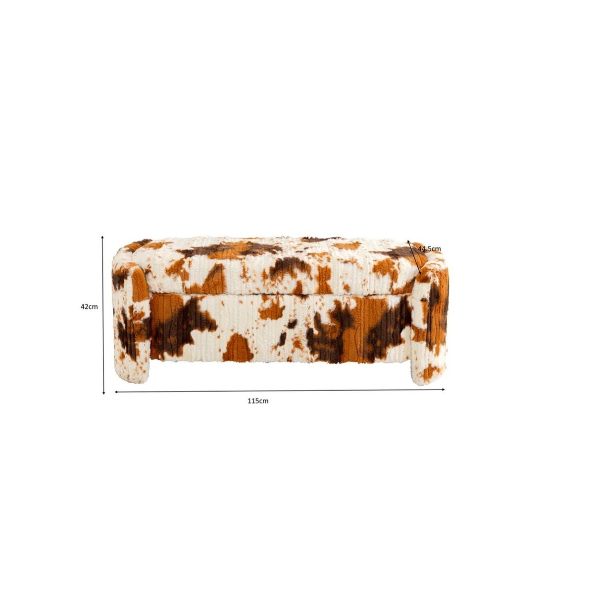 Banc-coffre 115cm vache marron, KARE DESIGN