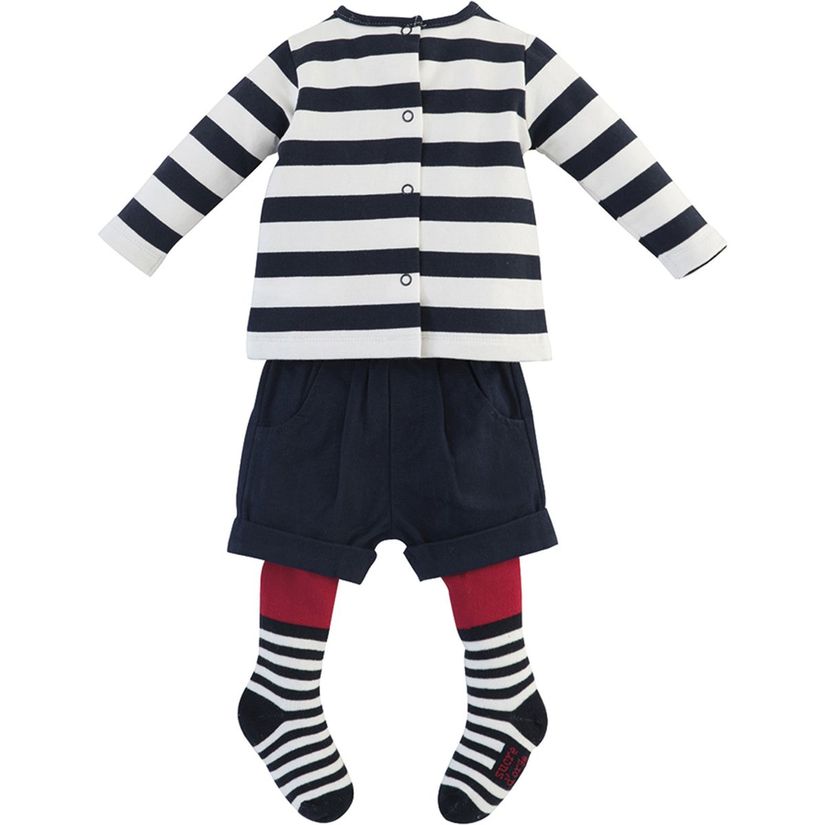 Ensemble 3 pieces fille marin sucre d'orge bleu, SUCRE D'ORGE
