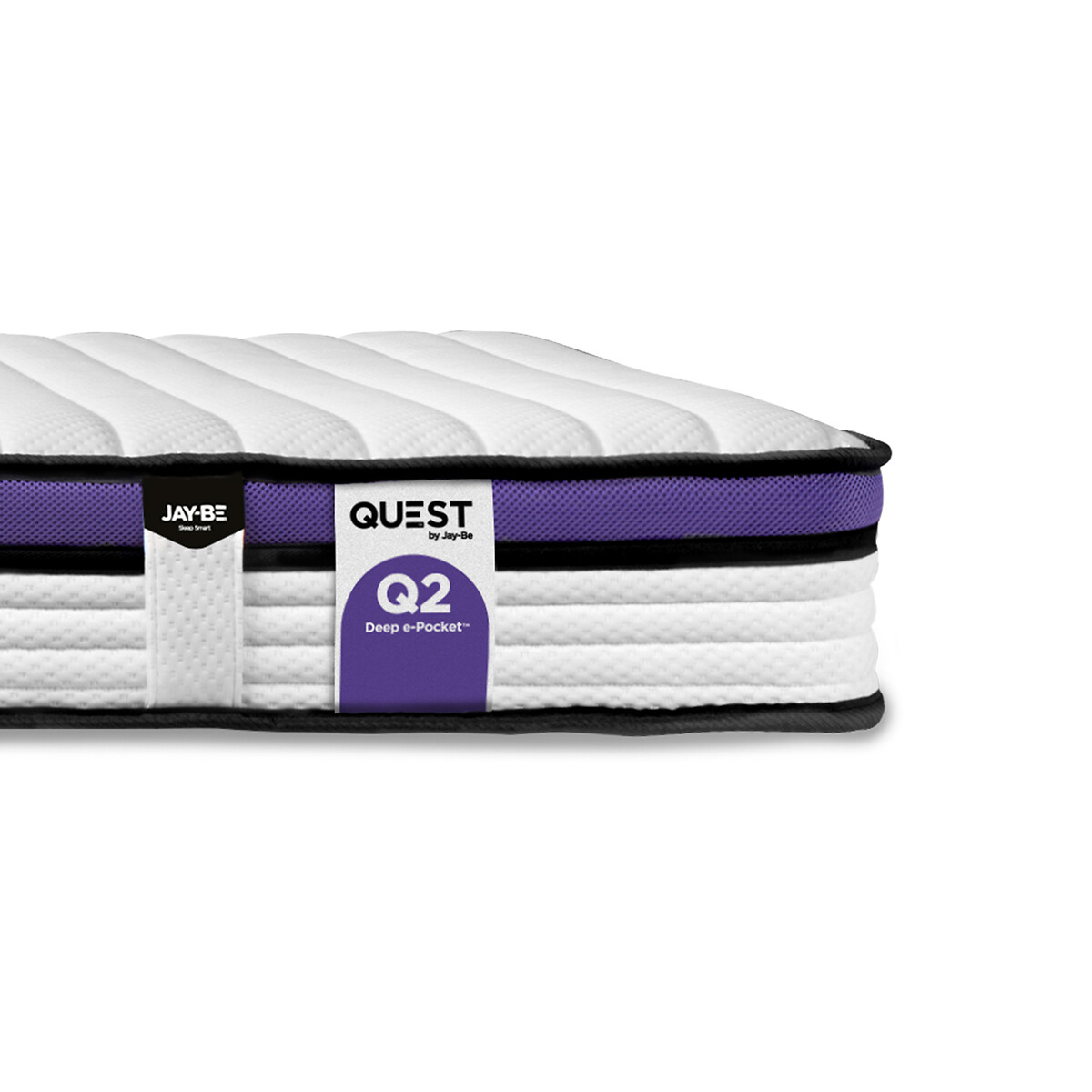 Jay-Be® QUEST™ Q2 e-Pocket™ Eco-Friendly Children's Mattress purple + white, JAY-BE