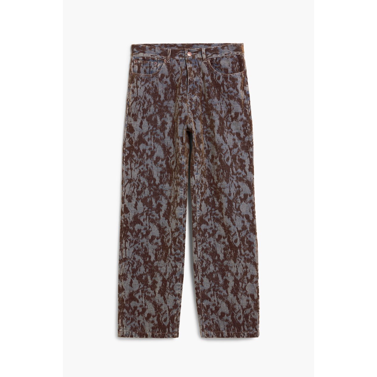 Pantalon droit textures marron, DESIGUAL