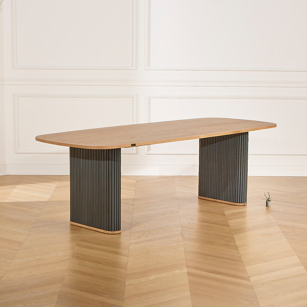 Table rectangulaire en chêne 10 couverts JOEL gris, ROBIN DES BOIS