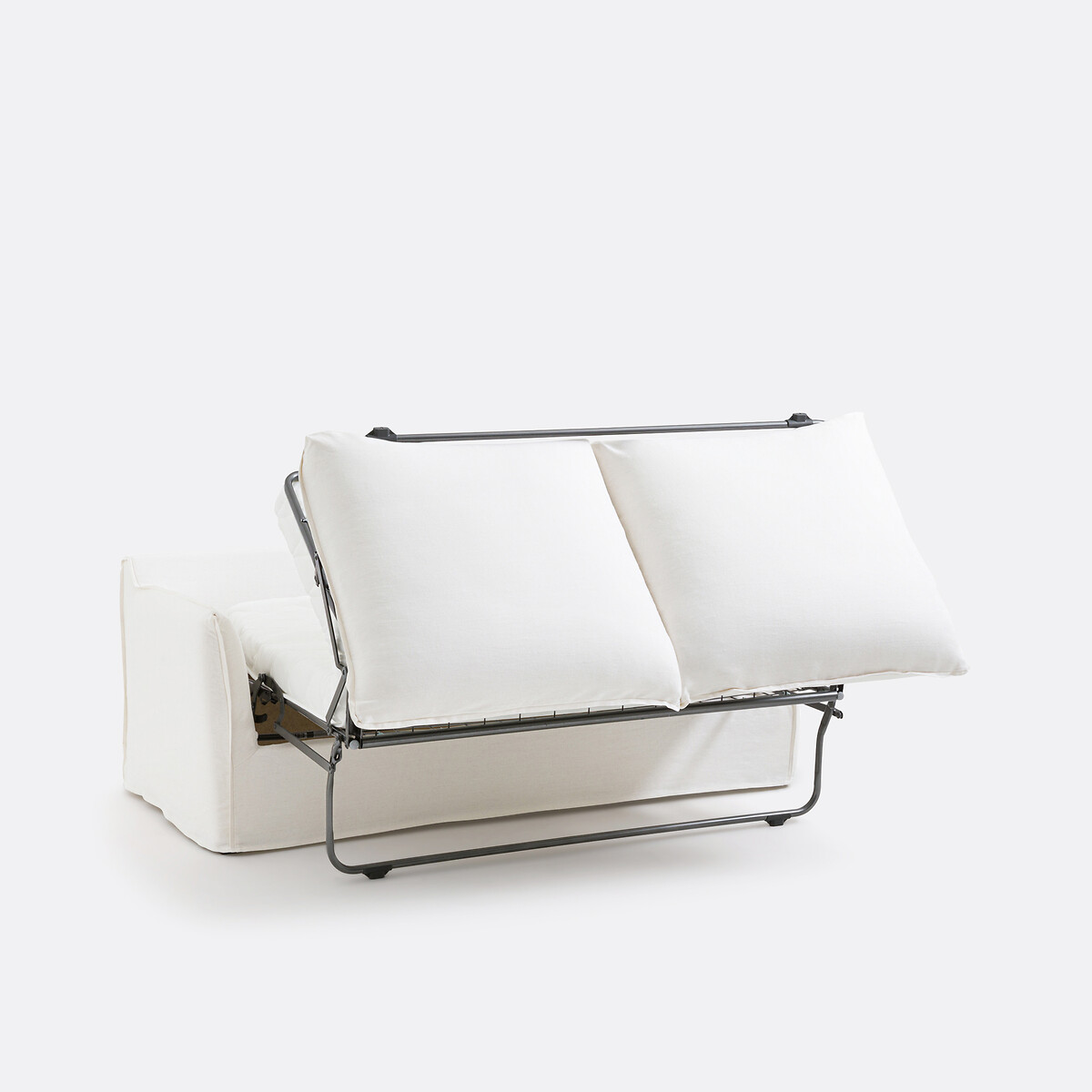 Sofá-cama, 2 ou 3 lugares, com capa amovível, em linho grosso, ODNA branco, LA REDOUTE INTERIEURS