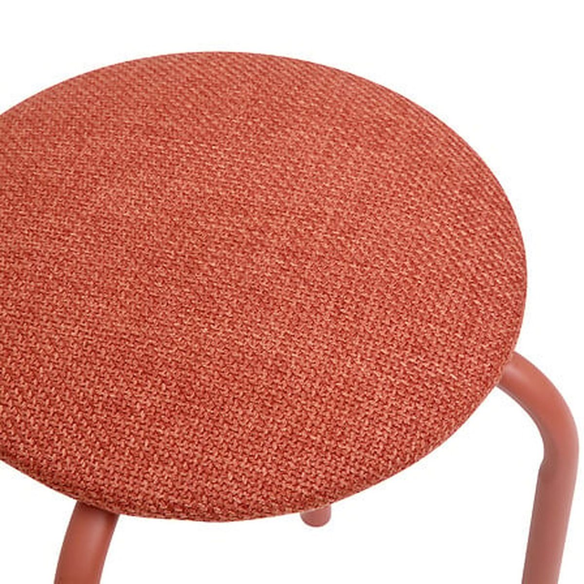 Lot de 2 tabourets d'appoint en métal et tissu chiné FLEXY rouge, TOILINUX