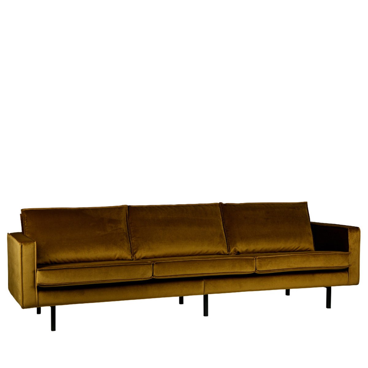 Grand canapé 4 places vintage velours- BRONCO bronze, WOOOD