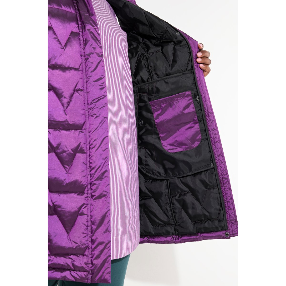 Gilet matelassé sans manches, aspect duvet magenta, ULLA POPKEN
