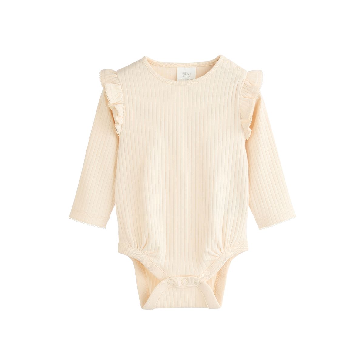 Body bébé manches longues/volants, lot de 4 rose/crème, NEXT