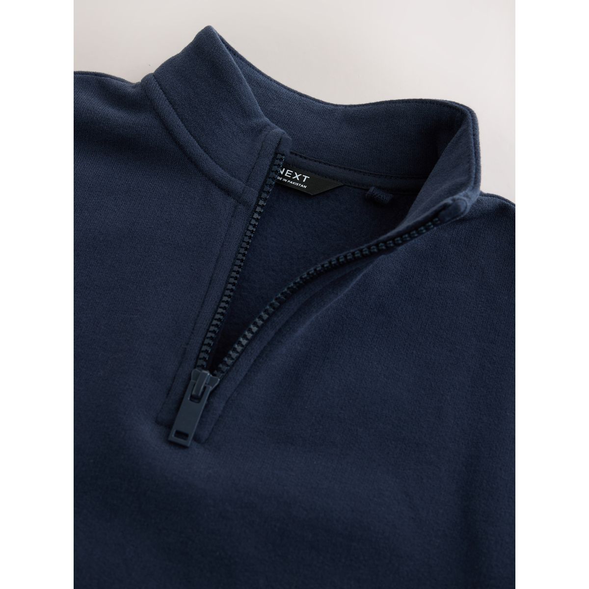 Sweat doux à col semi-zippé bleu marine, NEXT
